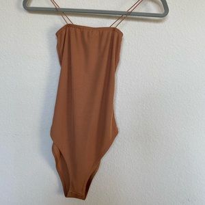 Stretchy camel colored bodysuit